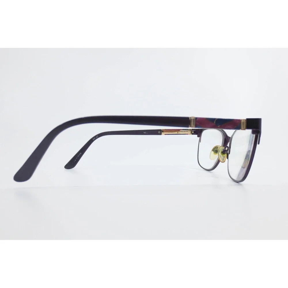 Bob Mackie B120 PUR Purple Cat Eye Eyeglasses Frames 54-17-140 Gold Accents
